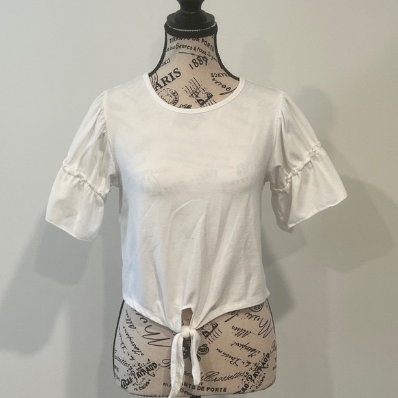 Tween Diva Girl's Cropped White Shirt, XL (16) - Picture 1 of 7
